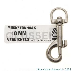 Deltafix musketonhaak standaard vernikkeld 10 mm 80570