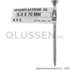 Deltafix spaanplaatschroef platkop kruiskop RVS A2 5.0x100 mm 80642