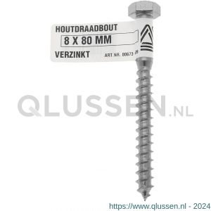 Deltafix houtdraadbout verzinkt 10x70 mm DIN 571 80681