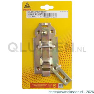 Deltafix rolschuif met bocht geel verzinkt 120x55 mm 82064