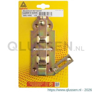 Deltafix rolschuif met bocht geel verzinkt 140x55 mm 82066