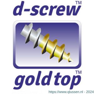 D-Screw Gold-Top afdekkap spaanplaatschroef kruiskop wit Pozidriv PZ 2 13150