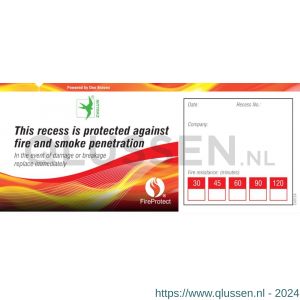 Zwaluw Fireprotect FP Sealing Sticker afdichtingen brandwerend doorvoer identificatie sticker set 10 stuks 211010