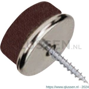 QlinQ viltglijder met schroef 24 mm metaal en vilt bruin set 8 stuks 1028345