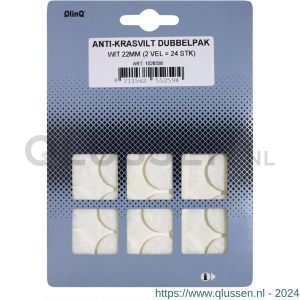 QlinQ zelfklevend anti-krasvilt diameter22 mm wit set 2 vel met 12 stuks 1028358