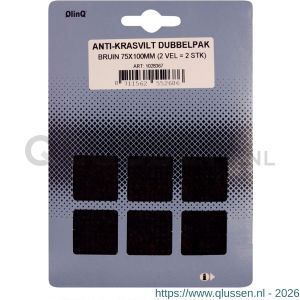 QlinQ zelfklevend anti-krasvilt 75x100 mm bruin set 2 vel met 9 stuks 1028367