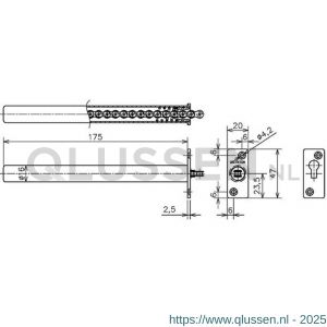 QlinQ inboordeurveer verzinkt 16x175 mm 1034392