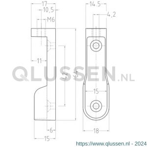 QlinQ kastroededrager plankmontage vernikkeld set 2 stuks 1037154