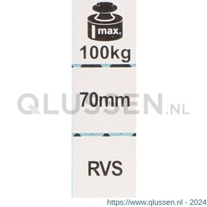 QlinQ karabijnhaak 70 mm ovaal RVS 1095837