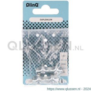 QlinQ duplexstaaldraadklem 3 mm verzinkt set 2 stuks 1095880