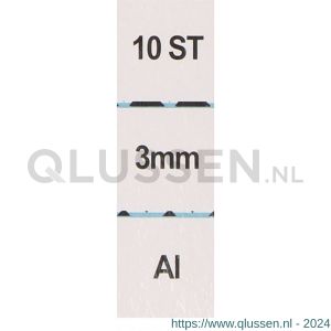 QlinQ persklem 3 mm aluminium set 10 stuks 1095888