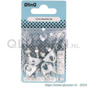 QlinQ staaldraadklem 5 mm verzinkt set 4 stuks 1095891