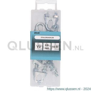 QlinQ staaldraadklem 8 mm verzinkt set 8 stuks 1095896