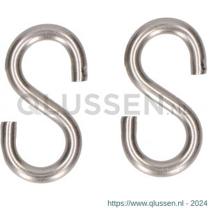 QlinQ S-haak nummer 40 40x11 mm RVS set 2 stuks 1095941