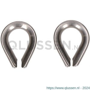 QlinQ puntkous 6 mm groef RVS set 2 stuks 1095952