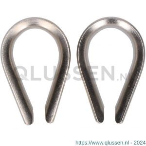 QlinQ puntkous 8 mm groef RVS set 2 stuks 1095953