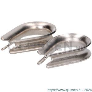 QlinQ puntkous 8 mm groef RVS set 2 stuks 1095953