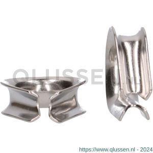 QlinQ puntkous 10 mm groef RVS set 2 stuks 1095954