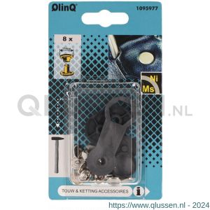 QlinQ holniet 11 mm vernikkeld met tool set 8 stuks 1095977