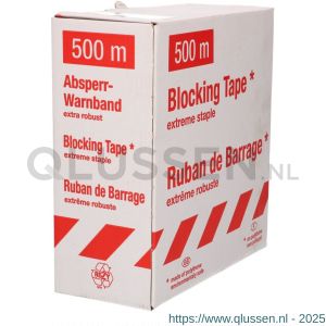 QlinQ afzetlint 80 mm rood-wit 500 m rol 1096058