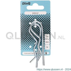 QlinQ borgclip 4 mm enkel verzinkt set 2 stuks 1096082