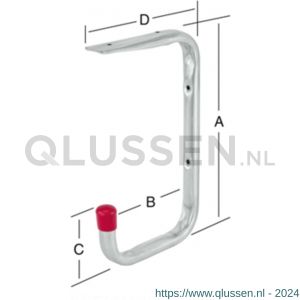 QlinQ wand- of plankhaak 255x148x72 mm verzinkt 1104247