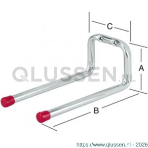 QlinQ wandhaak dubbel recht 78x198 mm verzinkt 1104249