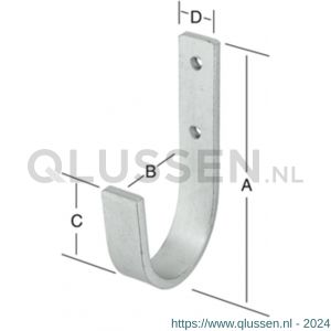 QlinQ haak J model 110x60x20x5 mm verzinkt 1104251