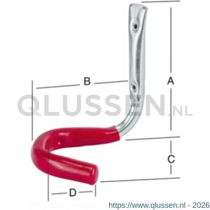 QlinQ fietshaak 150x150x110 mm verzinkt geplastificeerd 1104256