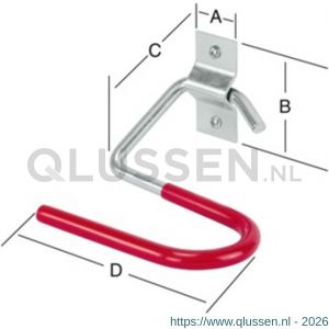 QlinQ wandhaak ski's 40x60x70 mm verzinkt geplastificeerd 1104262