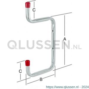 QlinQ wandhaak-plankdrager 267x192x88 mm verzinkt 1104264