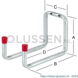 QlinQ wandhaak dubbel 120x70x90 mm verzinkt 1104265