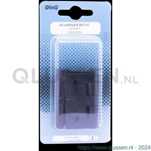 QlinQ scharnier 50x50 mm verzinkt zwart set 2 stuks blister 1106168