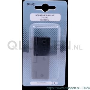 QlinQ scharnier 60x46 mm verzinkt zwart set 2 stuks blister 1106172