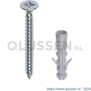 QlinQ rail bevestigingsset schroef verzinkt met plug set 20 stuks 1110302