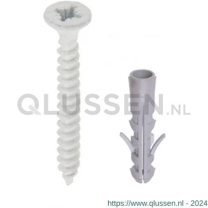 QlinQ rail bevestigingsset schroef wit met plug set 20 stuks 1110303