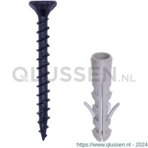 QlinQ rail bevestigingsset schroef zwart met plug set 20 stuks 1110304