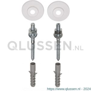 FISI fonteinbevestigingsset stokeind M8x80 mm met plug, ring, moer en geleidingsring 46141881