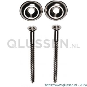 FISI closet toilet bevestigingsset DIN 7995 5.5x70 mm messing vernikkend en kraalring messing set 4 stuks 46161721