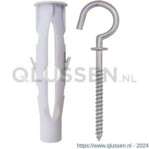 FM FXA hollewandplug 6x40 mm nylon met ronde haak 46338371