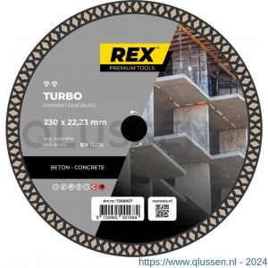 REX Turbo diamantzaagblad 230 mm asgat 22.23 mm beton 7288907