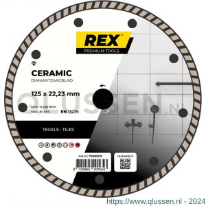 REX Ceramic diamant tegelzaagblad 125 mm asgat 22.23 mm tegels-natuursteen 7288909