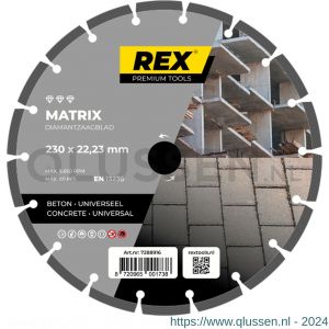 REX Matrix diamantzaagblad 230 mm asgat 22.23 mm universeel-beton 7288916