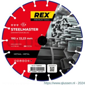 REX Steelmaster diamantzaagblad 180 mm asgat 22.23 mm metaal 7288932