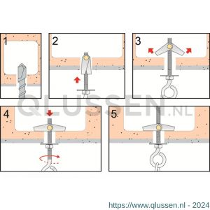 FM AM parapluplug M5x50 mm met moer+ring verzinkt 42305404