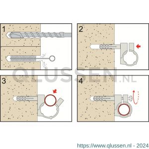 FM CTN buisklem met meegegoten plug voor 1 buis met diameter 14 mm 47115014