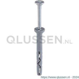 Klimas SM slagplug polyethyleen 8x160 mm platte kop PK Pozidriv PZ 2 verzinkt KLSM08160