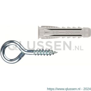 Index TN4S met AL-HC uniplug met schroefoog 8x40 mm diameter 8 en 21x100/5.6x60 mm nylon blister IXBZALHCTS08