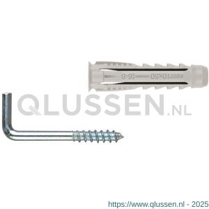 Index TN4S met AL-RO uniplug met schroefduim 5x25 mm diameter 5 en 18x50/4.1x37 mm nylon blister IXBZALROTS05