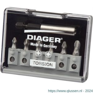 Diager Torsion bitset geleverd in koffer 7-delig Pozidriv PZ-PH 14403814